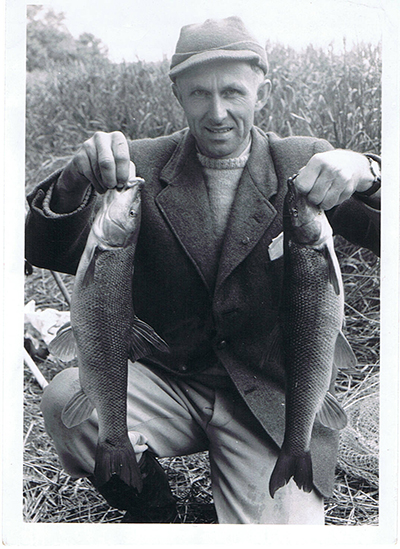 Peter Thomas with two 3lb Kennet barbel